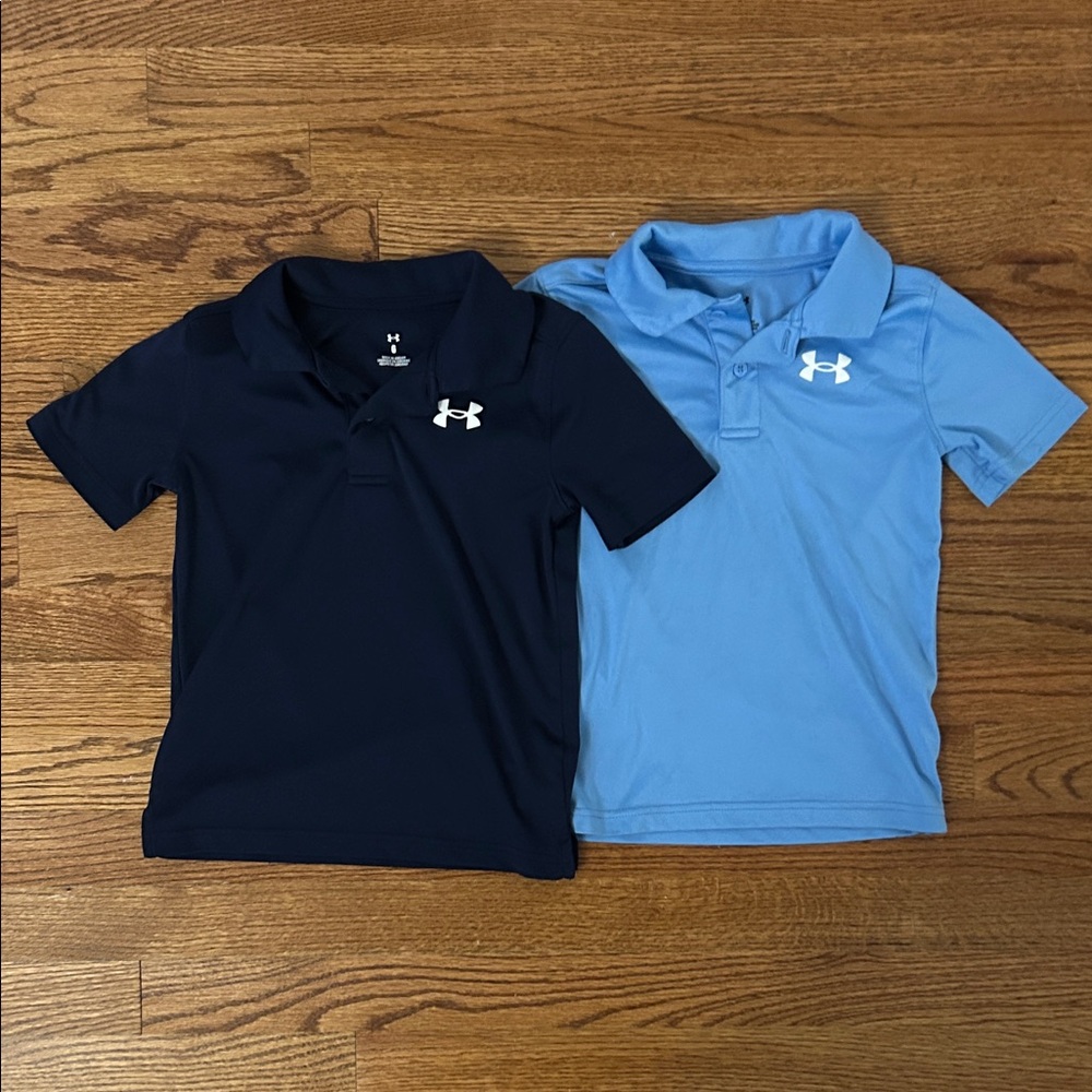 Under Armour Kids Performance Polo Shirt Set - Navy and Light Blue